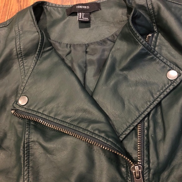 NWOT Faux Leather Moto Jacket - Picture 3 of 5
